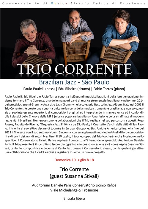 TRIO CORRENTE Brazilian Jazz - São Paulo Paulo Paulelli (bass) | Edu Ribeiro (drums) | Fabio Torres (piano)