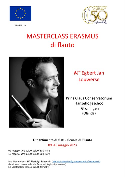 Masterclass Erasmus Flauto "M° Egbert Jan Louwerse""