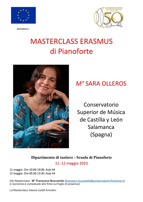 Masterclass Erasmus Pianoforte "M°Sara Olleros"