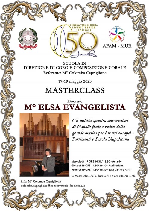 Masterclass M°Elsa Evangelista