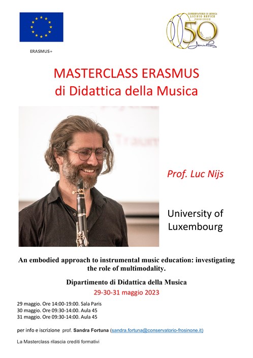 Masterclass ERASMUS di Didattica della Musica
