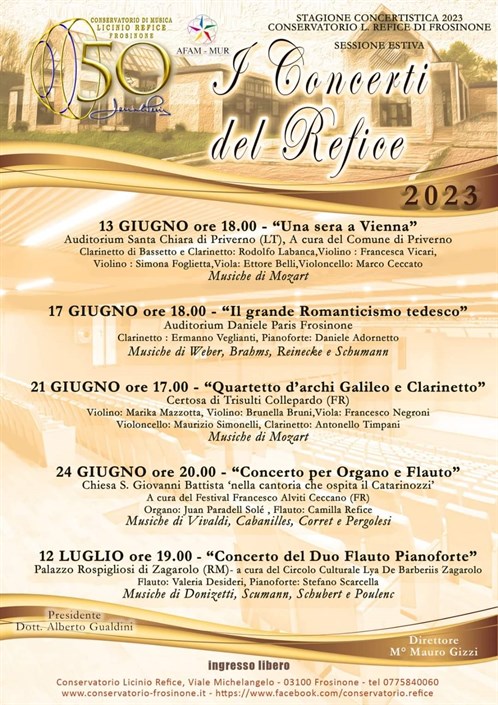 I concerti del Refice Giugno Luglio