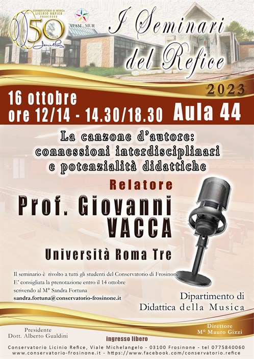 Seminario "La canzone d'autore"