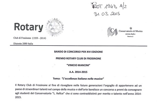 Bando di concorso XVI ed. Premio Rortary Club