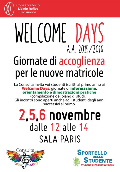 Welcome Days 2015-16