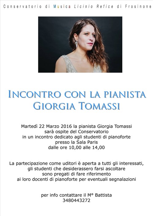 Incontro con la pianista Giorgia Tomassi