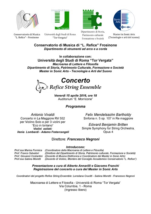 Concerto Refice String Ensemble