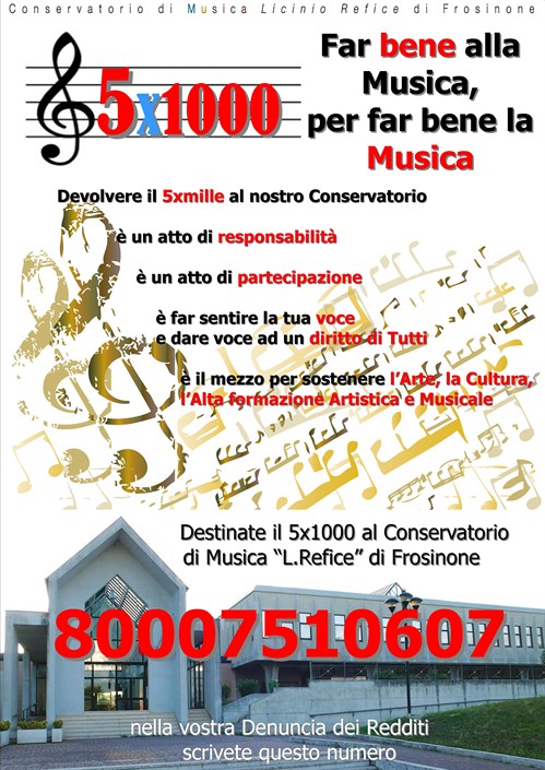 5X1000 al Conservatorio di Frosinone