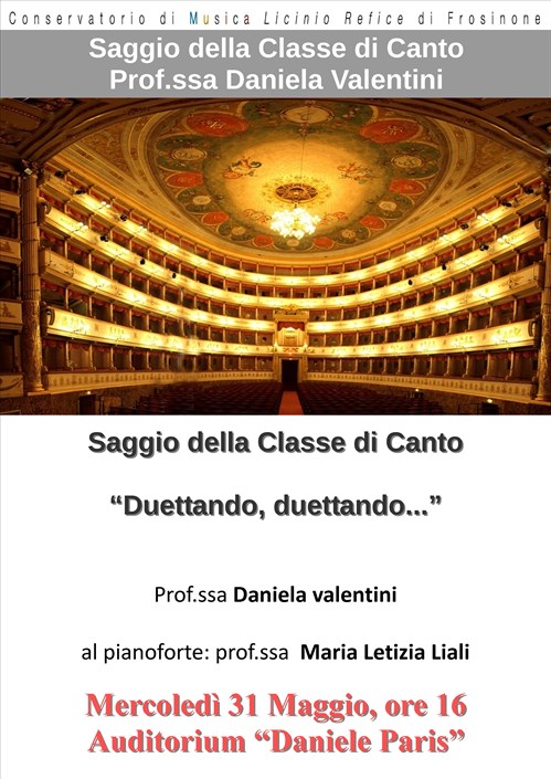 Saggio di canto - Prof.ssa D.Valentini