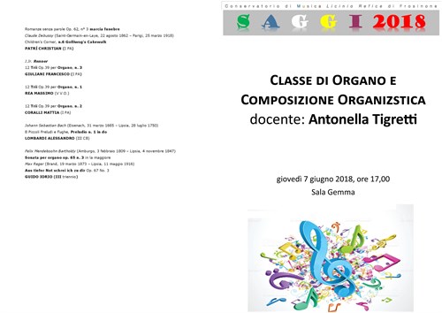 Saggio classe di Organo e Composizione Organistica docente Antonella Tigretti