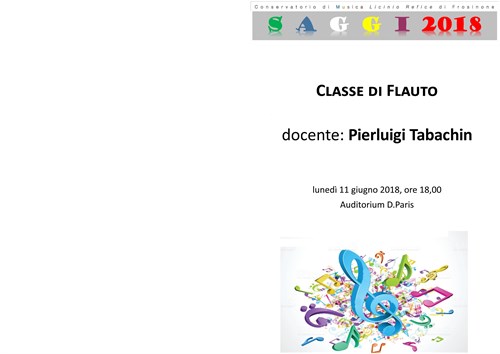 Saggio della classe di Flauto del M° Pierluigi Tabachin