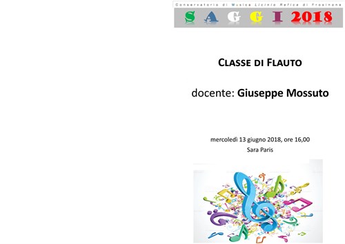 Saggio della classe di Flauto del M°Mossuto