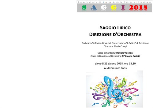 Saggio Lirico Direzione d'Orchestra