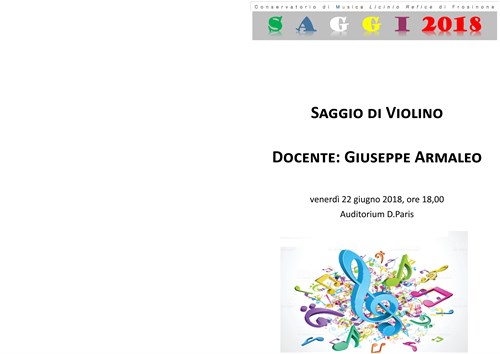 Saggio della Classe di Violino docente:G.Armaleo