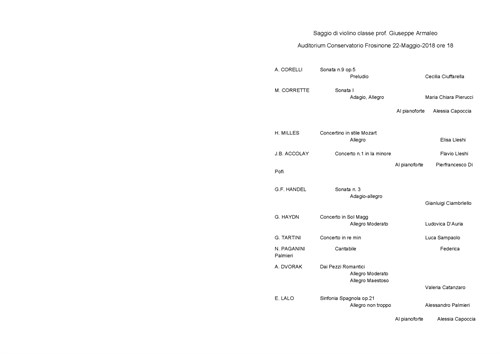 Saggio della Classe di Violino docente:G.Armaleo 2