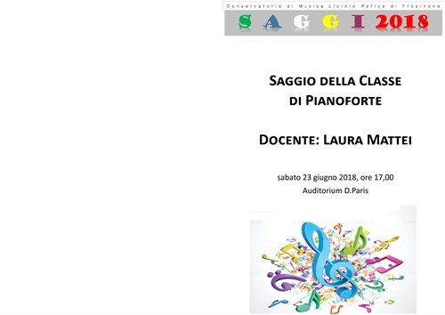 Saggio della classe di Pianoforte docente: L.Mattei