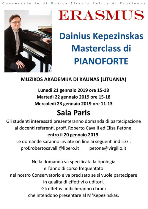 Dainius Kepezinskas Masterclass di  PIANOFORTE