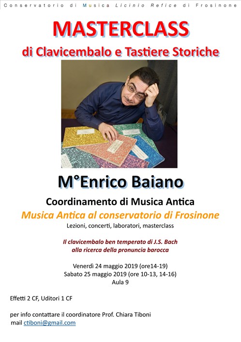 Masterclass di clavicembalo e tastiere storiche