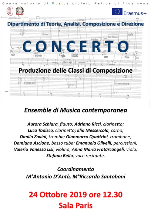 Concerto "Disposizione di Teoria, Analisi, Composizione e Direzione"