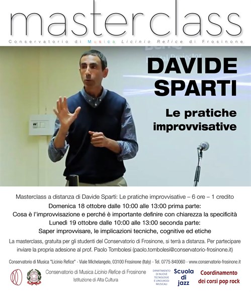 Masterclass "Le pratiche improvvisative" di D.Sparti on-line